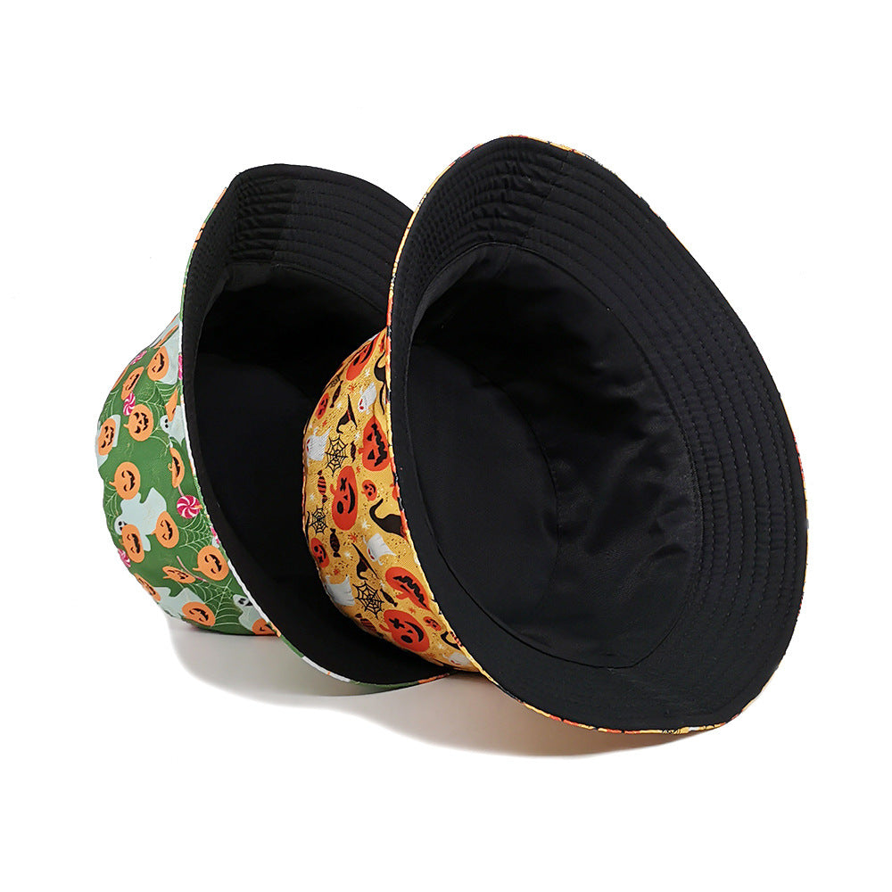Wholesale Cartoon  Pumpkin Double sided Bucket Hat