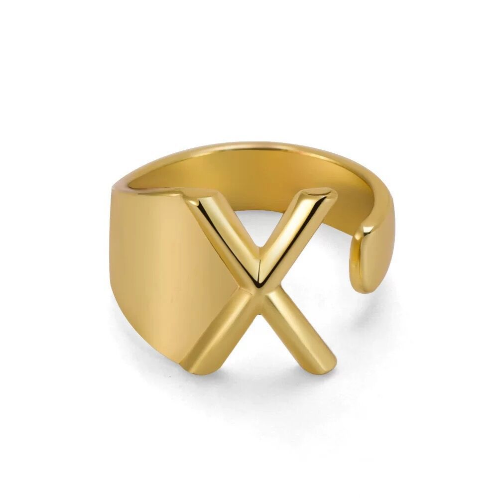 Wholesale English Letter Ring Open Adjustable Ring ACC-RS-TuCai001