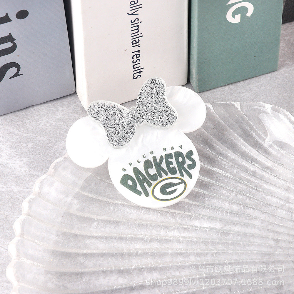 Wholesale 10PCS Acrylic DIY Loose Powder Cartoon Bowknot Brooch Patches