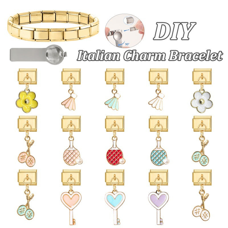 Wholesale 9mm Italian Charm Starter Bracelets DIY Pendant Style Stainless Steel Composable Bracelet