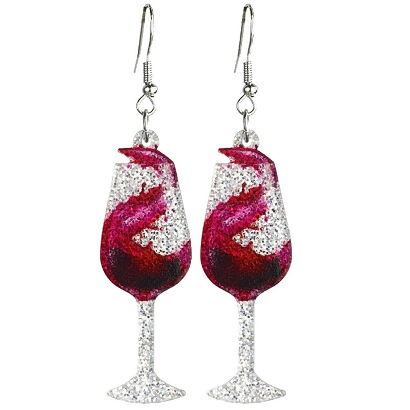 Wholesale 2 Pairs/Pack Colorful Party Beer Festival Red Wine Cocktail Acrylic Earrings ACC-ES-HY162