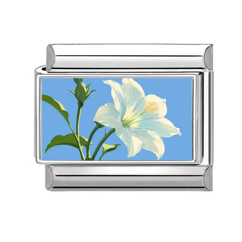 Wholesale Italian Charm Bracelet 9mm DIY Splicing Flower Stainless Steel Composable Bracelet