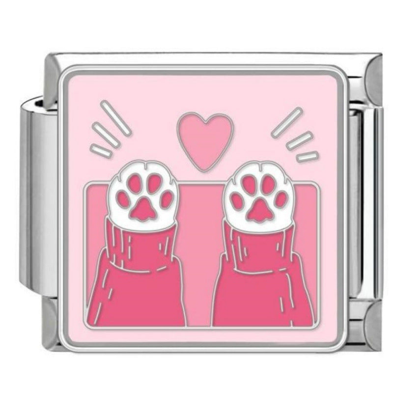 Wholesale DIY Italian Charm Bracelet With Pet Pattern Cute Modular Jewelry Accessory For Everyday Wear