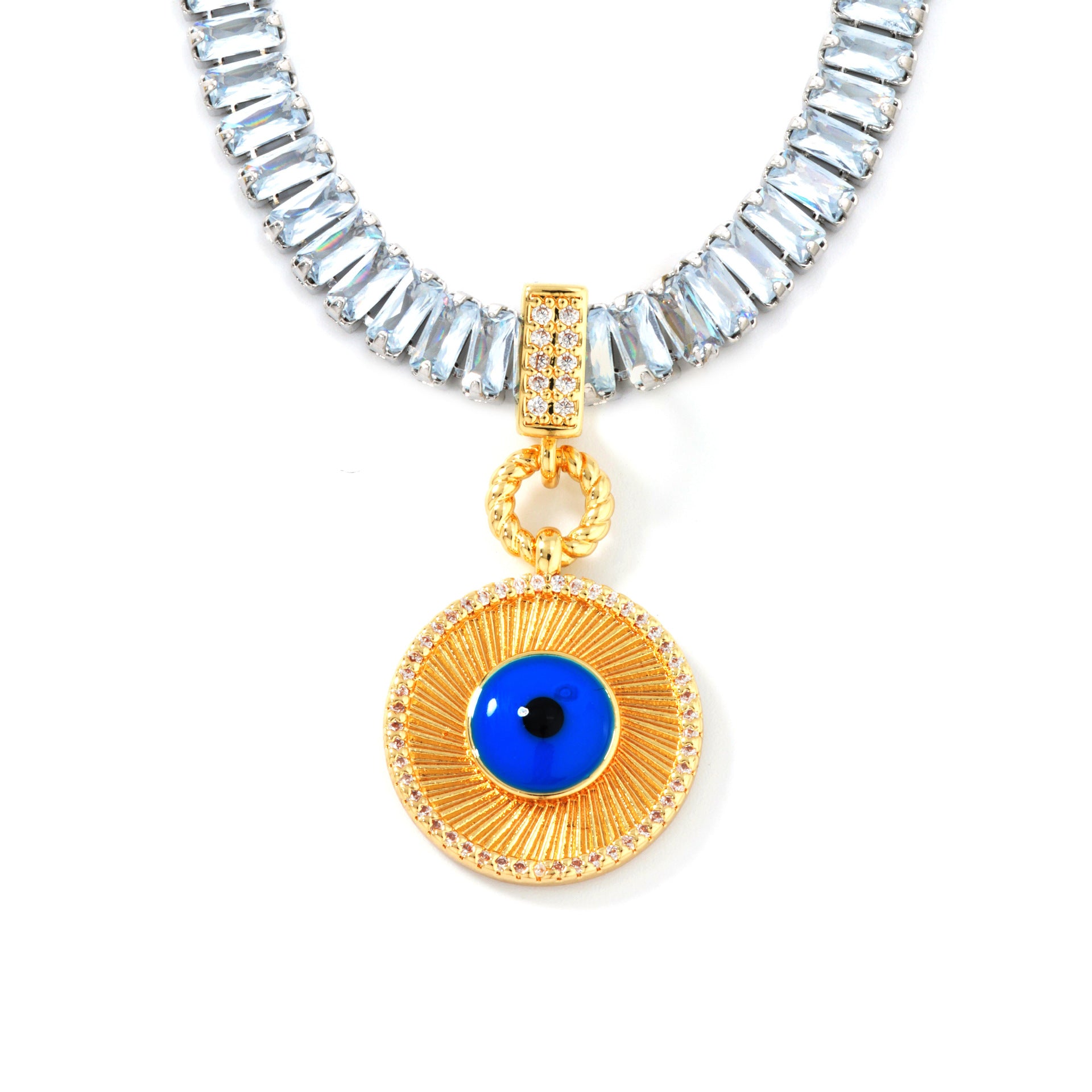 Wholesale  Blue Niche Water Drop Ocean Heart Pendant Necklace