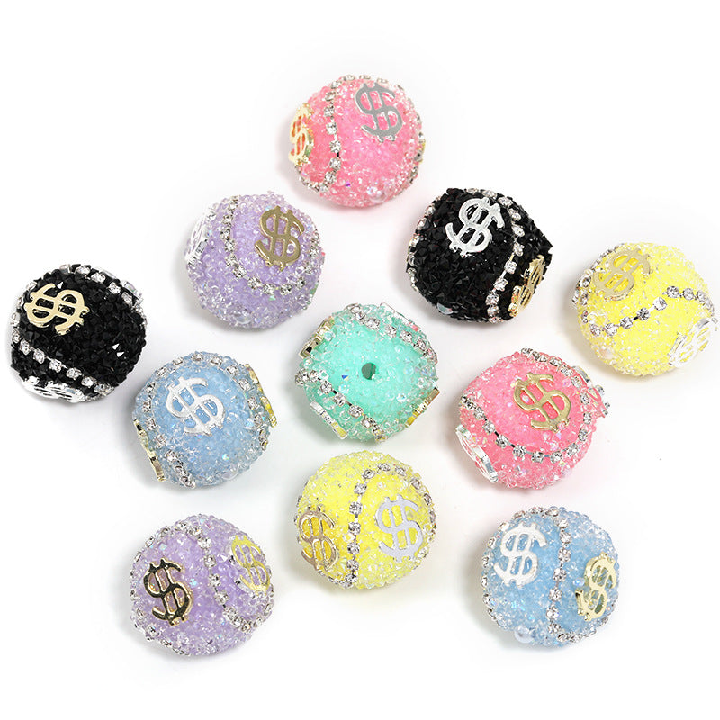 Wholesale of 5pcs Water Diamond USD Sugar Beads Diamond Ball Beads ACC-BDS-BLG010