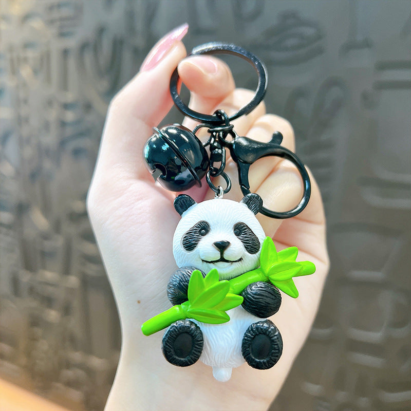 Wholesale Cartoon Hugging Bamboo Panda PVC Keychain Lanyard Keychain ACC-KC-YanG006