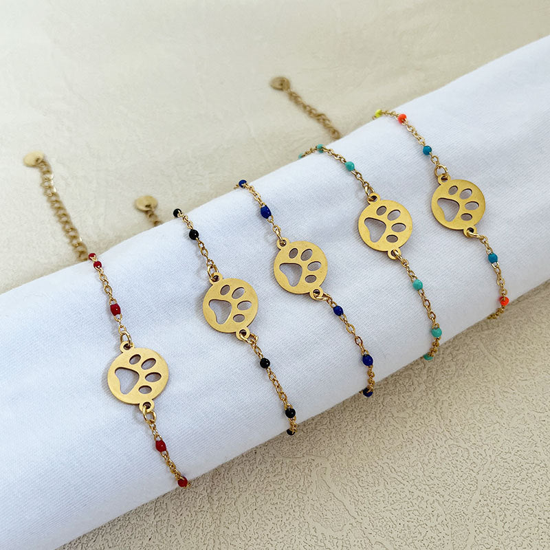 Wholesale Stainless Steel Colorful Bohemian Rice Bead Bracelets