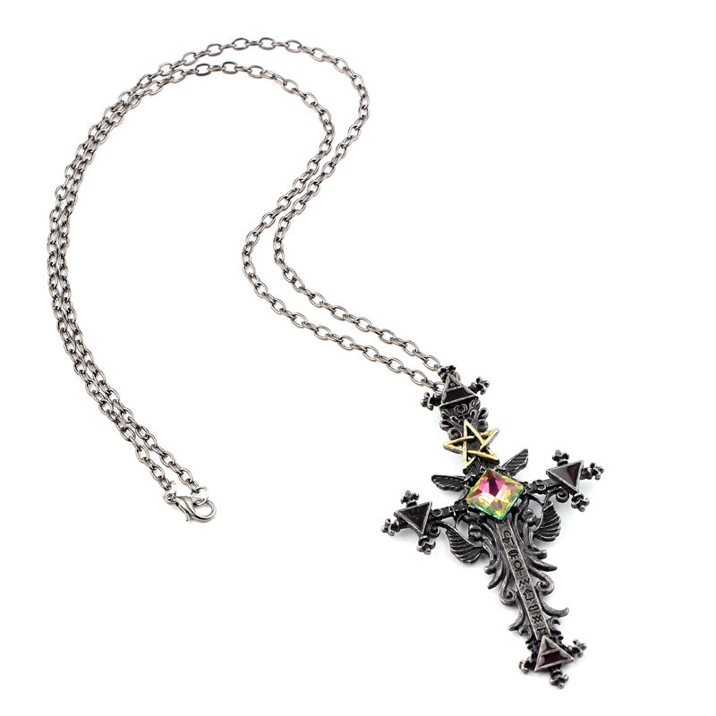 Wholesale Creative Star Flower Pattern Cross Drill Necklace