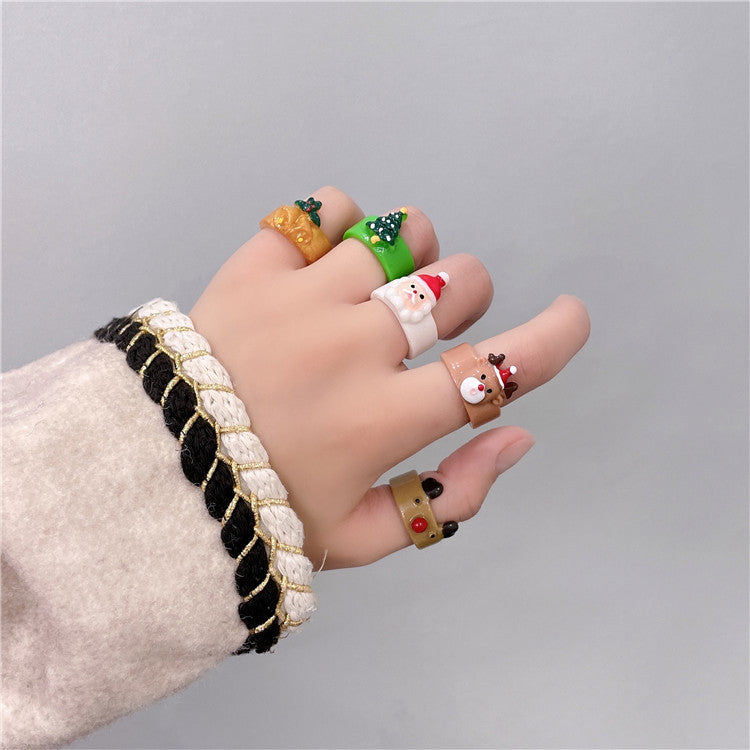 Wholesale Christmas Tree Christmas Gifts Christmas Resin Rings ACC-RS-Weiw002