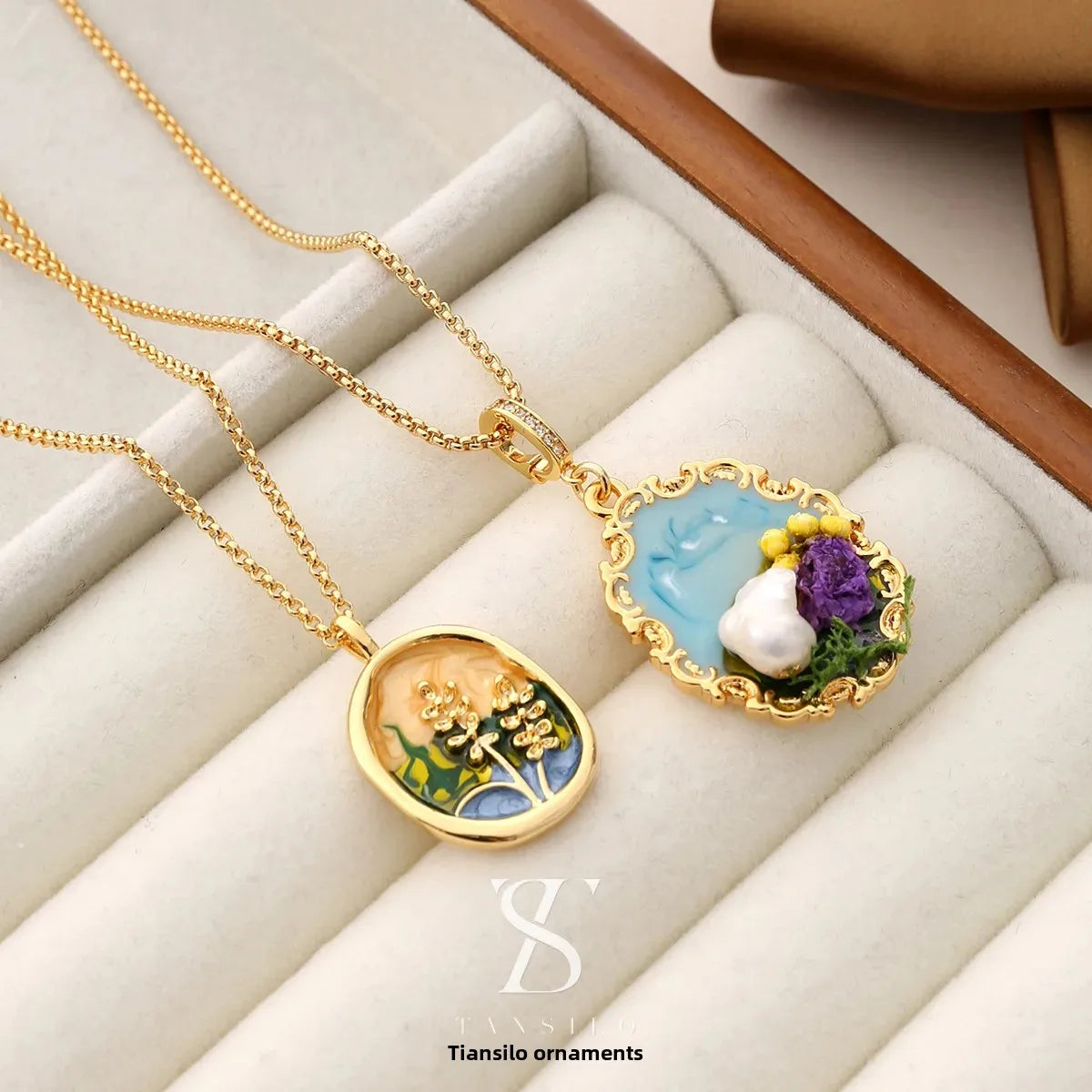 Wholesale Oil Painting Style Pendant Necklace