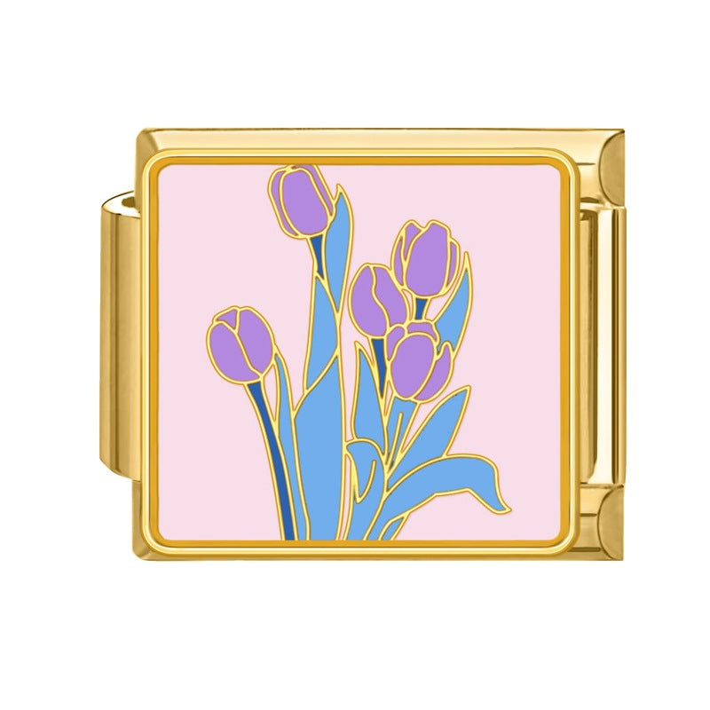 Wholesale 9mm Italian Charm Starter Bracelets DIY Flower Stainless Steel Composable Bracelet