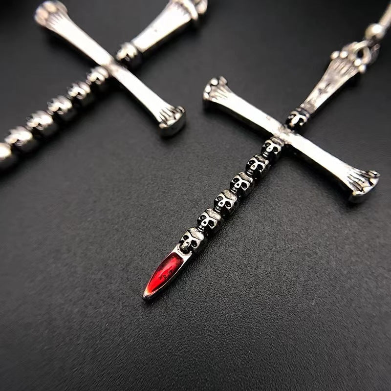 Wholesale Gothic Dark Wind Skull Coffin Nail Cross Alloy Earrings ACC-ES-FuSu004