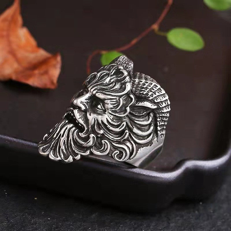 Wholesale Alloy Electroplated Goat Head Ring Vintage Style for Men Women Fashion Accessory