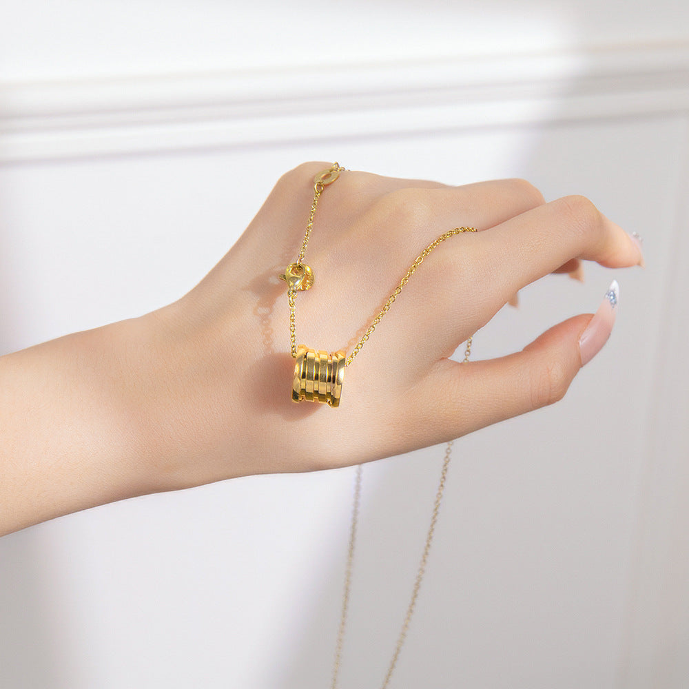 Wholesale Titanium Steel Zircon Clavicle Chain Necklace Korean Style Jewelry Accessory