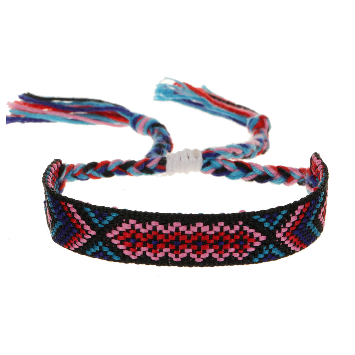 Wholesale Nepalese Style Handmade Friendship Rainbow Rope Adjustable Bracelet Jewelry Accessory Boutique Resale