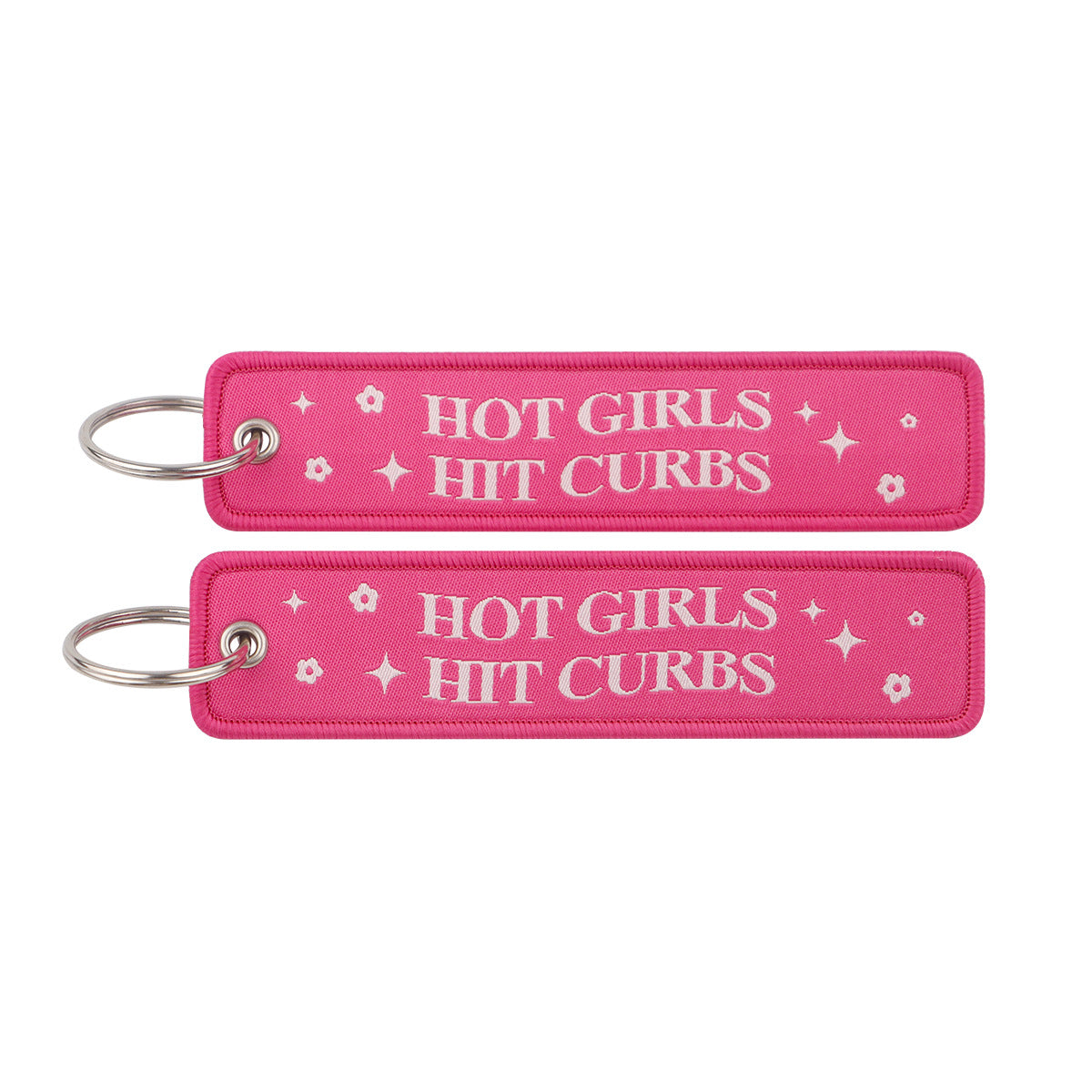 Wholesale famous quotes woven tag English letters keychain