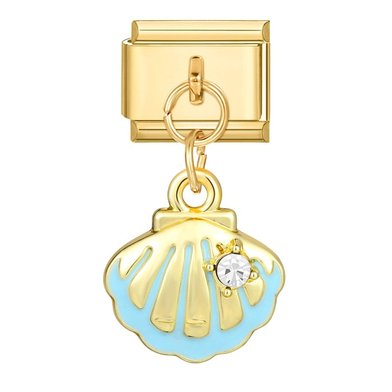 Wholesale 9mm Italian Charm Starter Bracelets DIY square Single Section Creative Stainless Steel Composable Bracelet