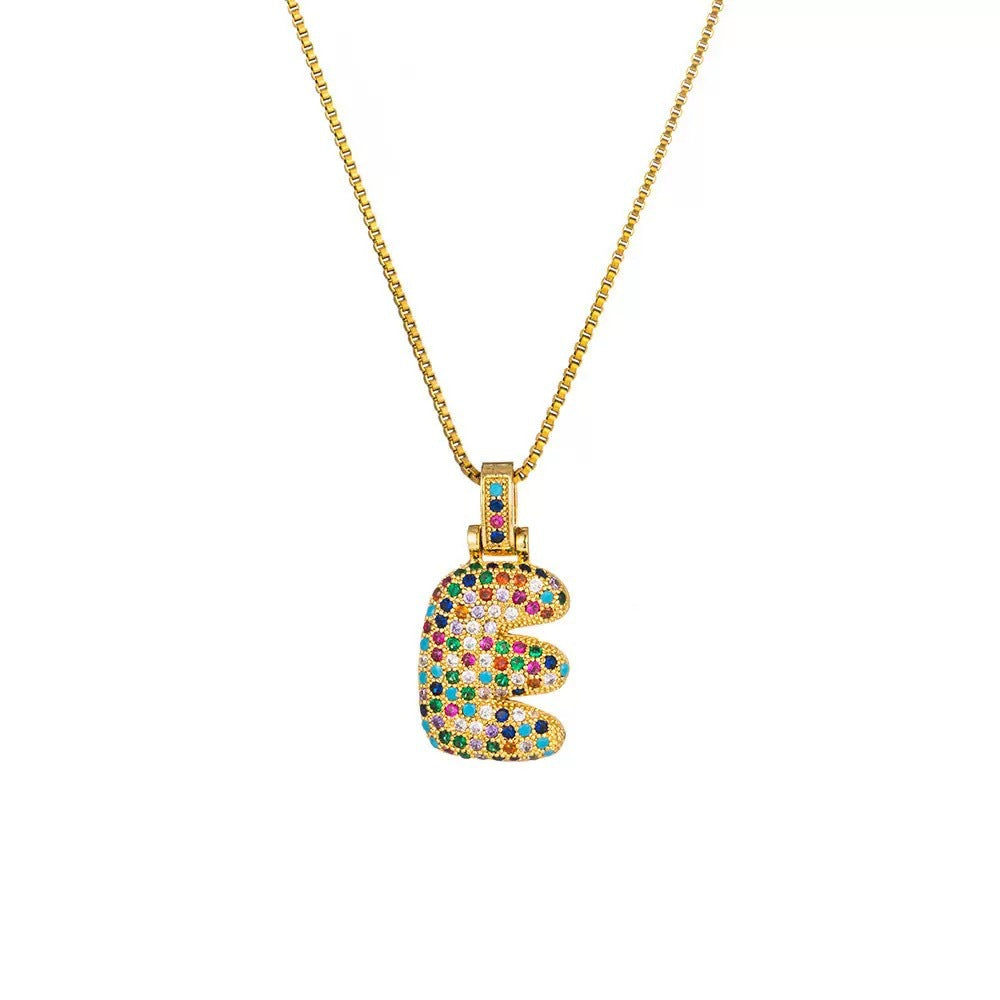 Wholesale Hip-Hop 26 Letter Pendant Set,  Gold Plated Copper Diamond-Set,  Chic Jewelry Gift