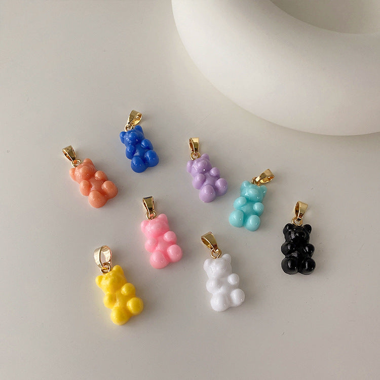 Wholesale Colorful Candy Bear Pendant Necklace