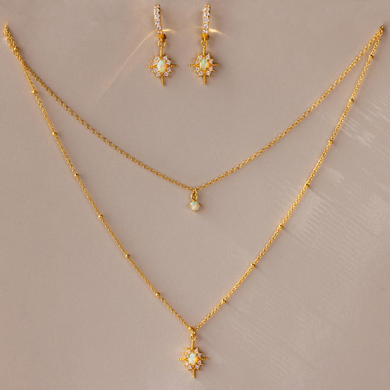 Wholesale Minimalist Double-Layered Copper Clavicle Necklace with Zirconia