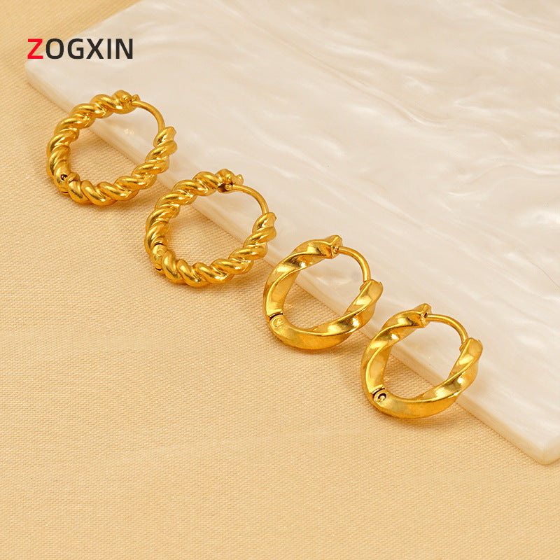 Wholesale Titanium Steel Gold-plated Earrings