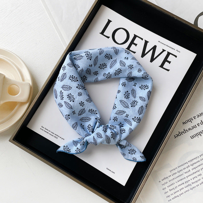 Wholesale Cotton blue cashew scarf small square scarf