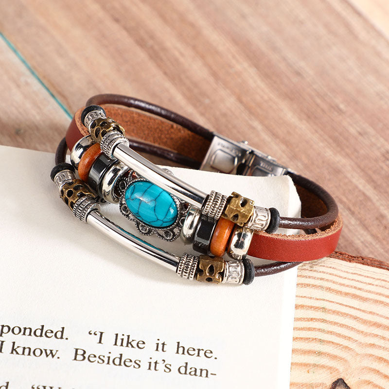 Wholesale Bohemian Turquoise Alloy Bracelet ACC-BT-Luany001