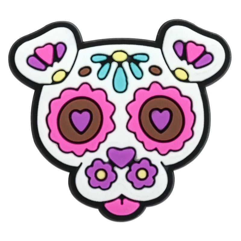 Wholesale Random 100pcs Day of the Dead  PVC Soft Rubber Shoe Buckle Decoration