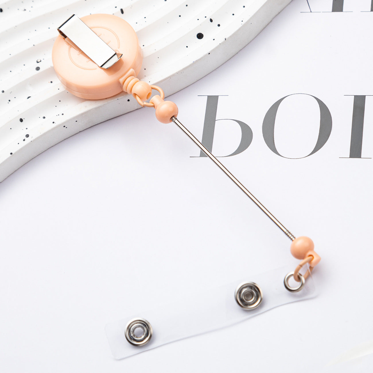 Wholesale Badge Reels Beadable Retractable Easy-Pull Button Badge ID Keychain ACC-KC-HuaH004