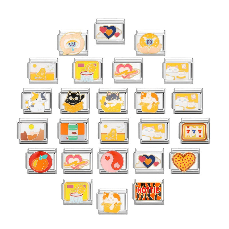 Wholesale 9mm Italian Charm Starter Bracelets DIY square Single Section Creative Stainless Steel Composable Bracelet