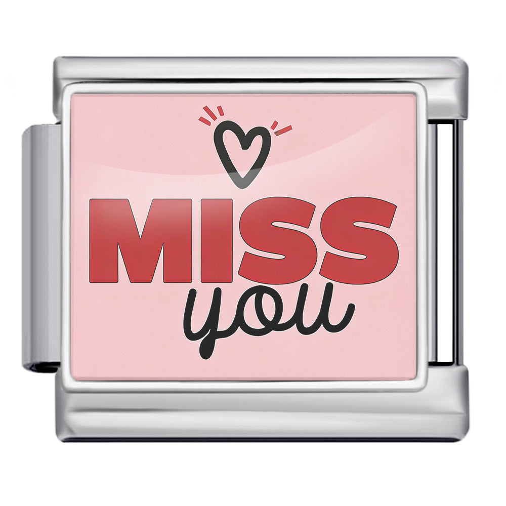 Wholesale 9mm Italian Charm Starter Bracelets DIY Valentine' s Day Heart-Shaped Stainless Steel Composable Bracelet