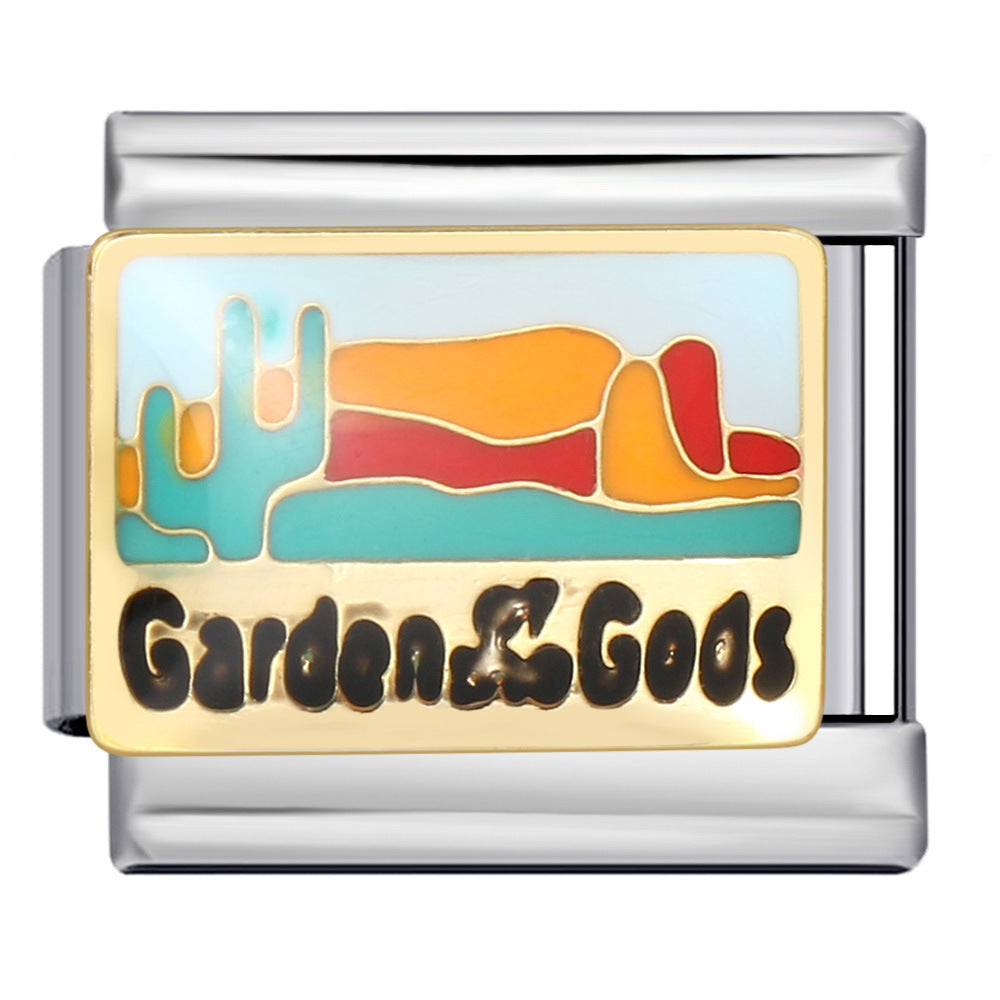 Wholesale Italian Charm Bracelet 9mm DIY Splicing Removable Architectural Sign Stainless Steel Composable Bracelet