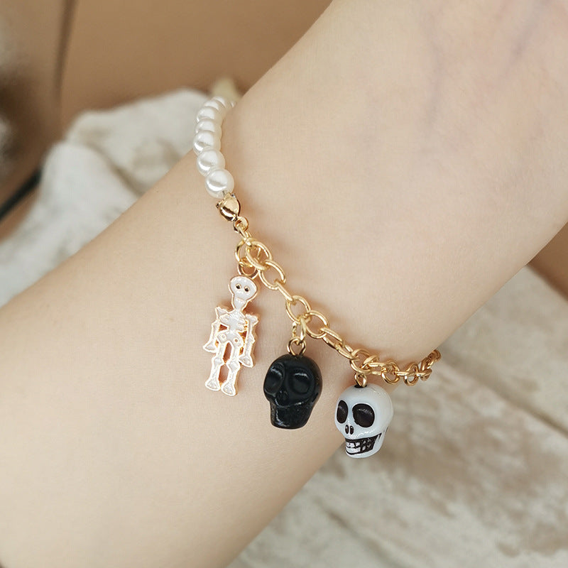 Wholesale Ghost Bat Pumpkin Skull Pendant Halloween Beaded Bracelet ACC-BT-Haol012