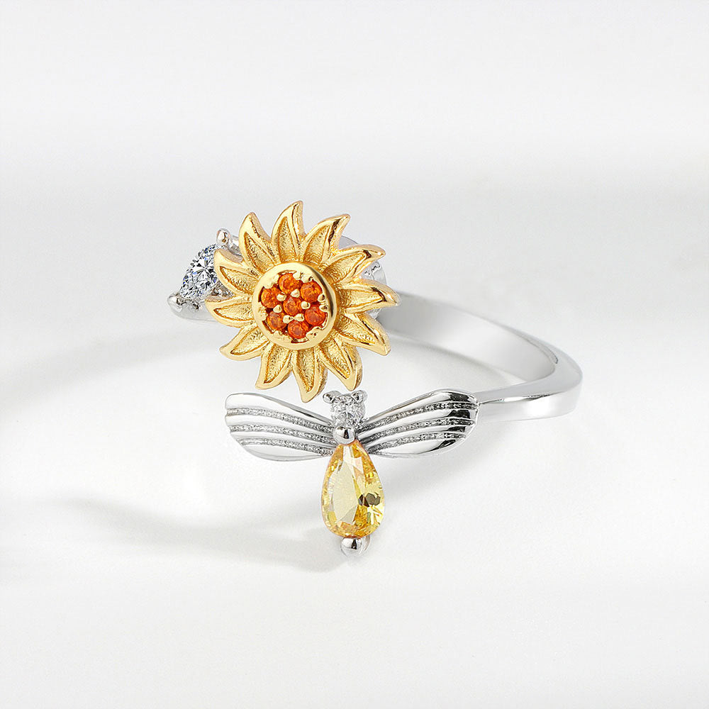 Wholesale Sunflower Swivel Ring Sunflower Ring ACC-RS-YJY002