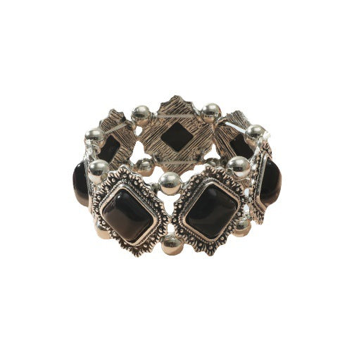 Wholesale Ethnic Style Retro Alloy Turquoise Elastic Bracelet Bohemian Bracelet ACC-BT-JunJie004