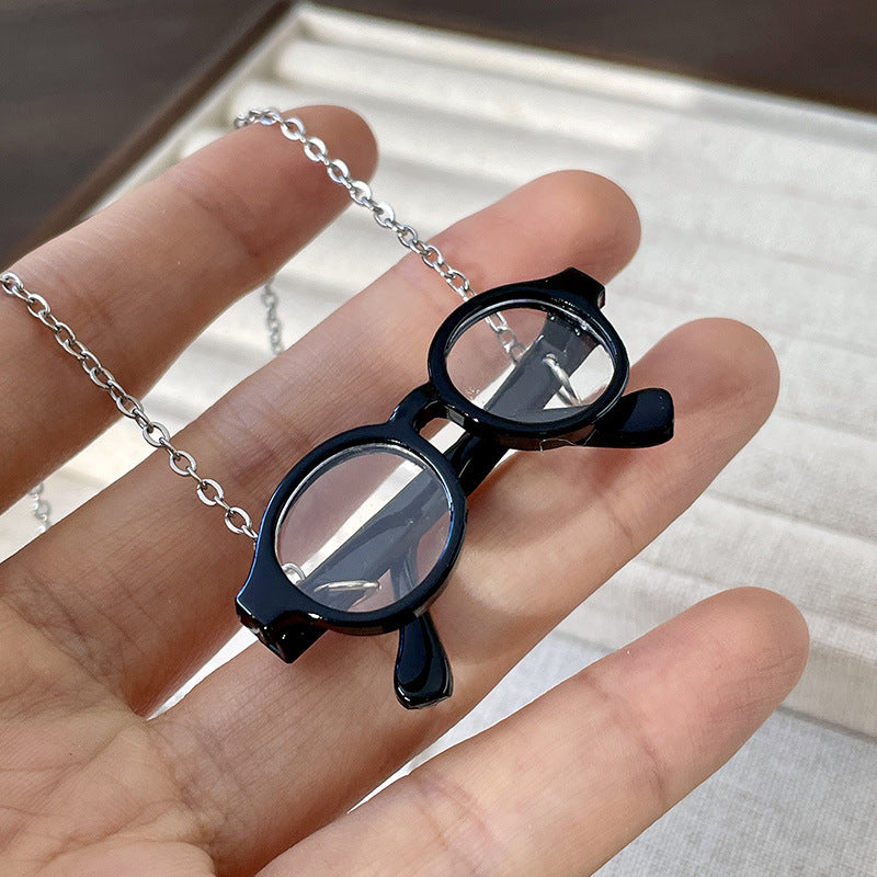 Wholesale Glasses shape necklace funny  clavicle chain