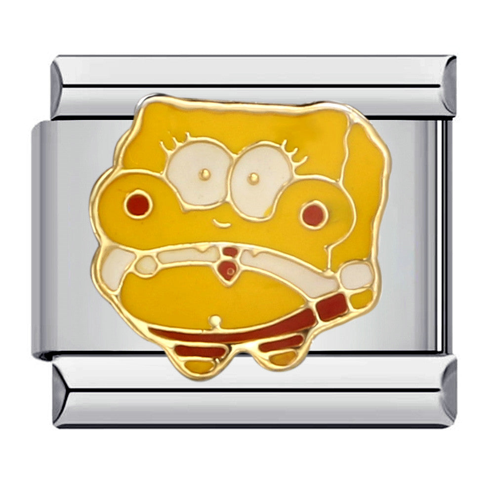 Wholesale Titanium Steel Gold Plated Oil Drop DIY Italian Module Bracelet Italian Charm