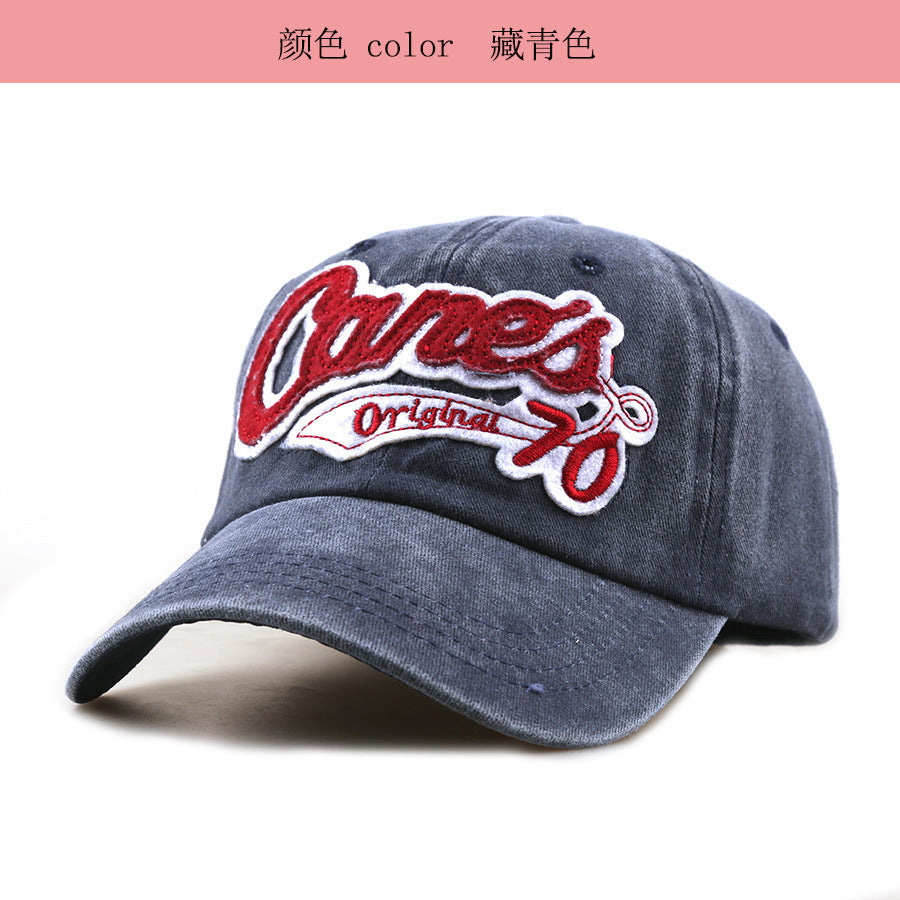Wholesale Stylish English Letter Baseball Cap Black Dome Short Brim Sun Protection Hat for Outdoor Sports