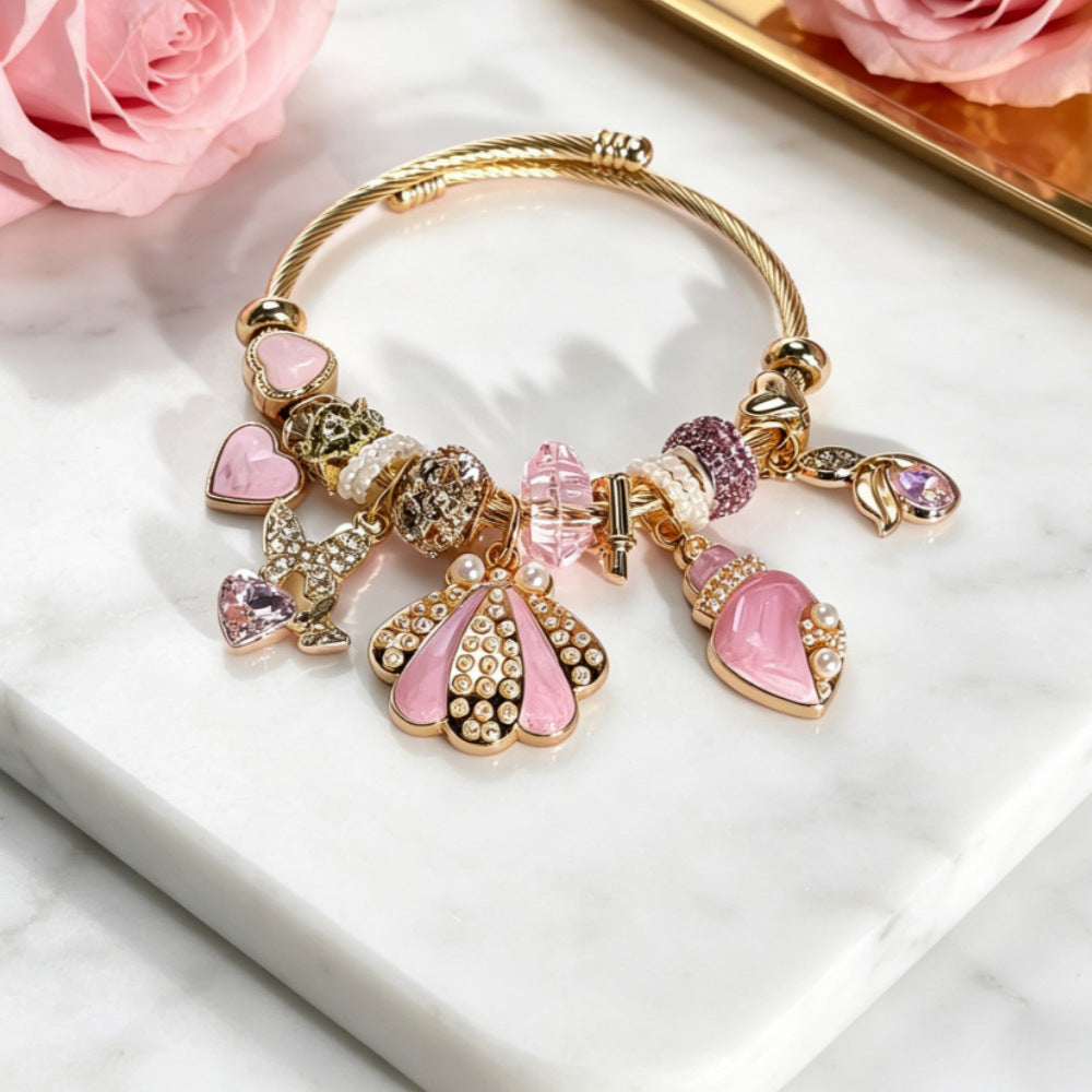 Wholesale Stylish Cartoon Marine Life Open Adjustable Bangle Bracelet Zinc Alloy Ocean Animal Charm Jewelry Accessory Boutique Resale Gift