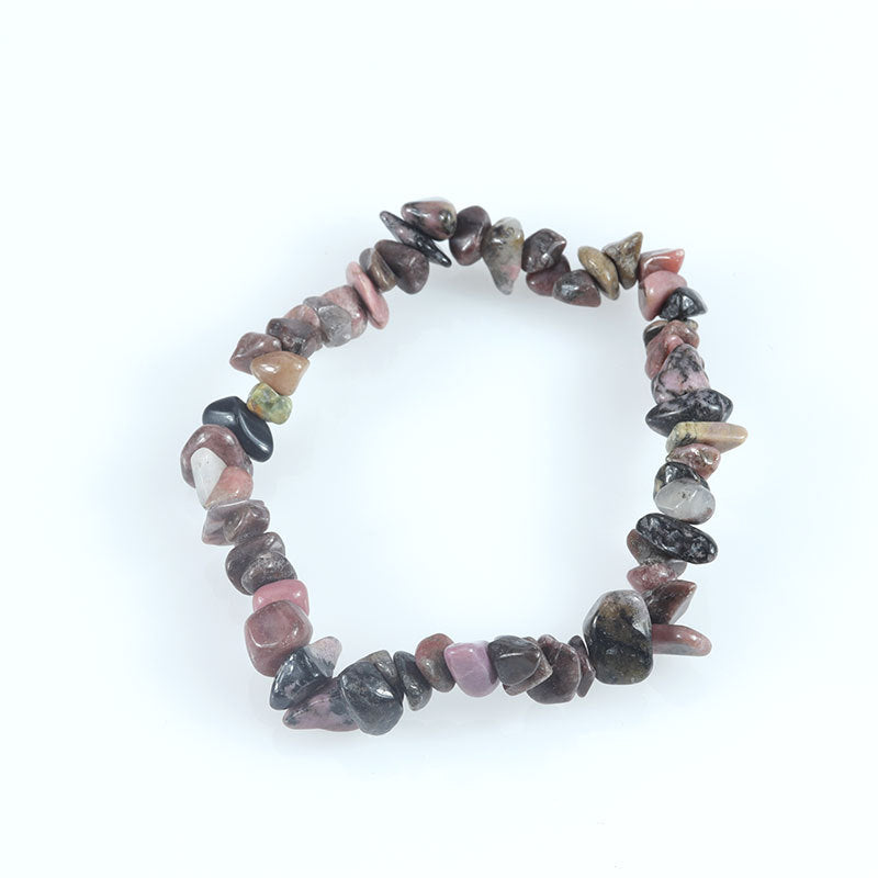 Wholesale Natural colorful gravel hand-woven elastic boho bracelet