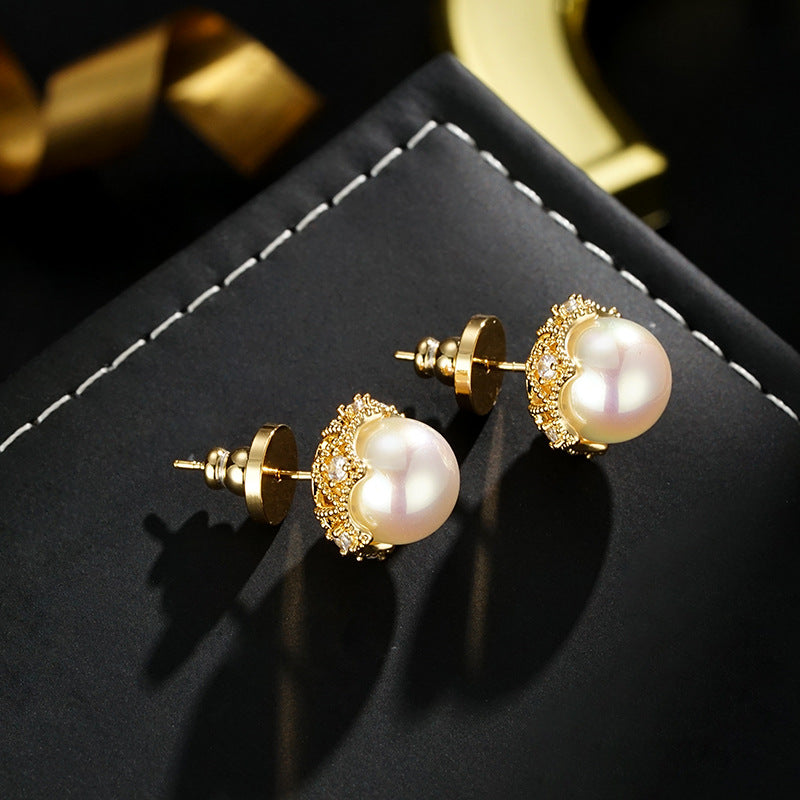 Wholesale light luxury temperament design applied beads earrings
