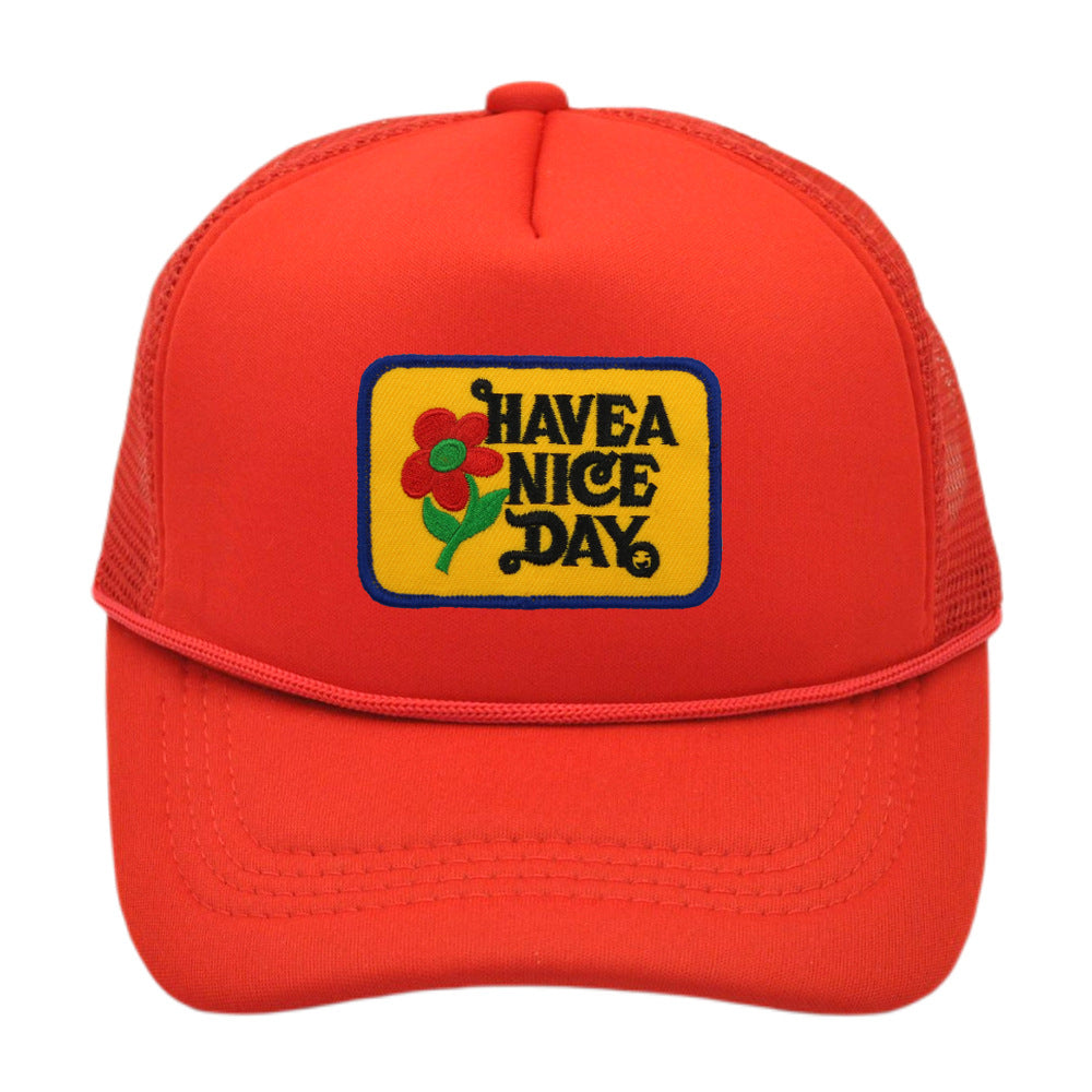 Wholesale Haves Nice Day Floral Logo Baseball Mesh Cap ACC-HT-PeiNi003