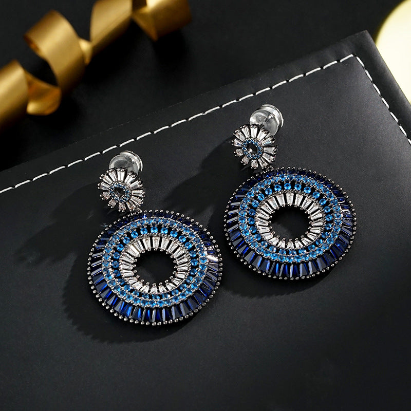 Wholesale  Fashion Elegant Zircon Gradient Female Earrings