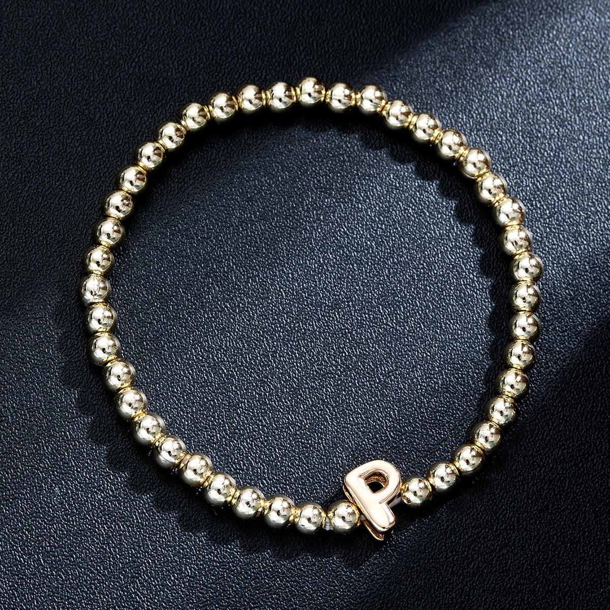 Wholesale Glossy Letter Beaded Elastic Bracelet for Women