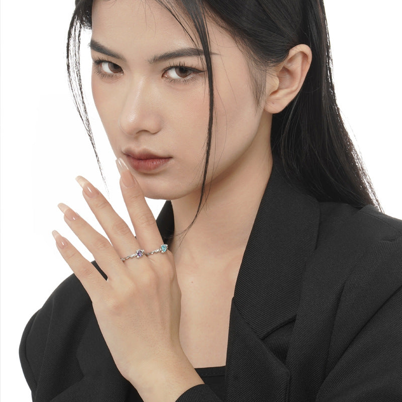 Wholesale  S925 sterling silver texture lovely ring