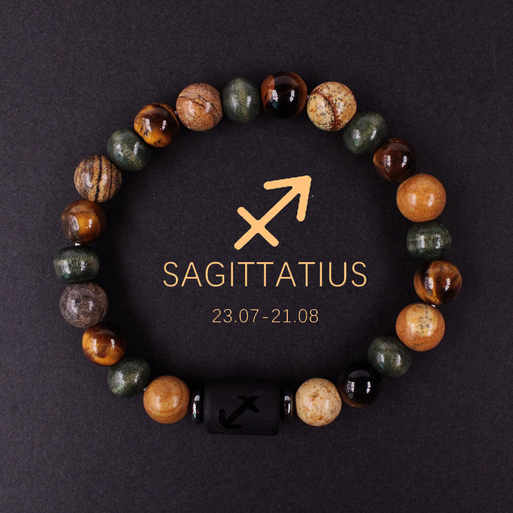 Wholesale 2PCS Natural stone 12 zodiac sign bracelet