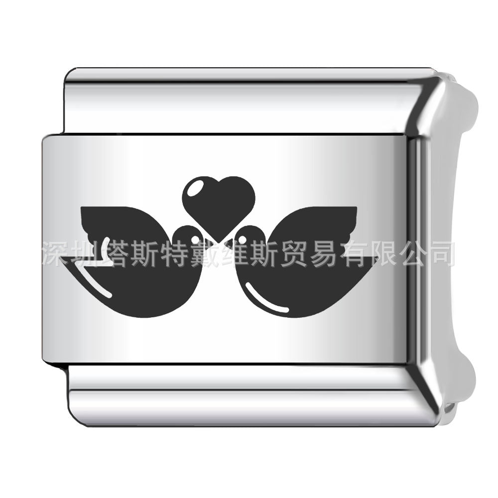 Wholesale 9mm Italian Charm Starter Bracelets DIY square Single Section Creative Stainless Steel Composable Bracelet