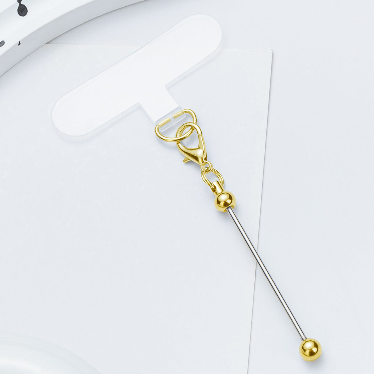 Wholesale DIY Beadable Bar Mobile Phone Clip Universal Mobile Phone Case Clip Transparent Fixed Patch Anti-lost Strong Gasket Clip