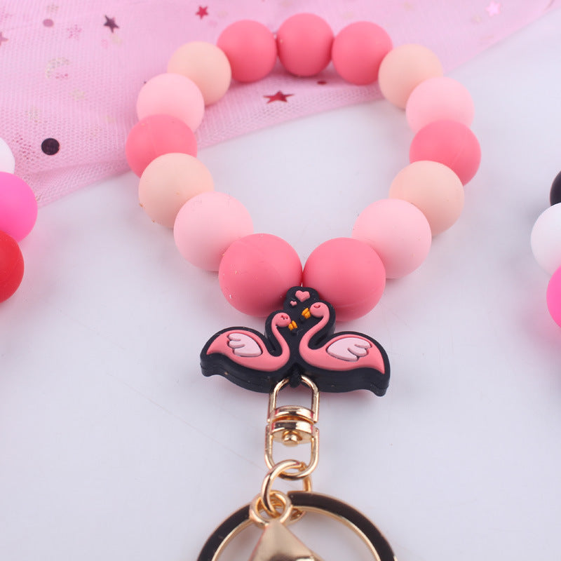 Wholesale Cartoon Valentine's Day Swan keychain accessories creative  wristlet keychain