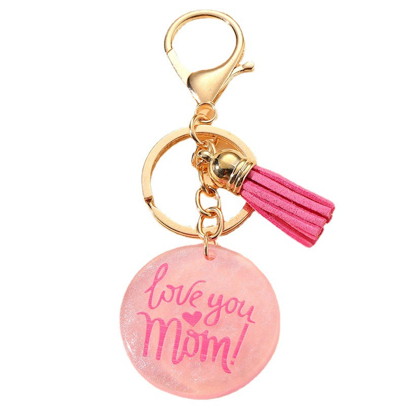Wholesale Mother's Day MOM Resin Tassel Keychain ACC-KC-HuiWen011